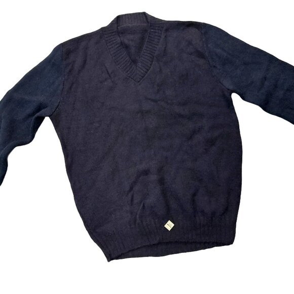 Retro Vintage 1940s-1960s Black V-neck Long Sleeve Knit Sweater Sz Small - Picture 4 of 7